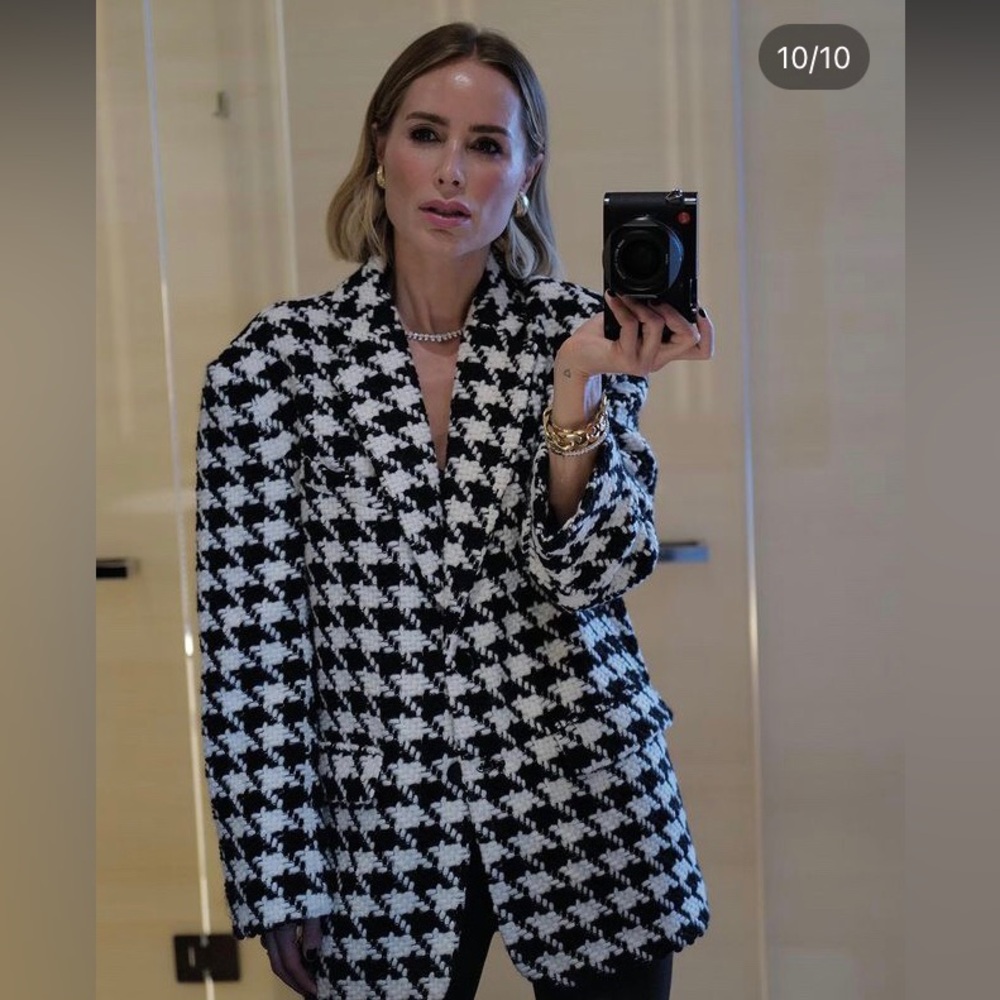 Vintage Black and White Houndstooth Blazer